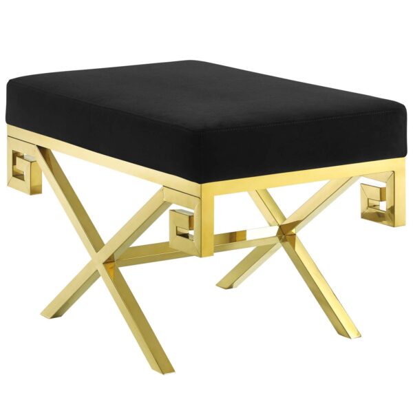 Rove Velvet Performance Velvet Bench By Modway - EEI-2879 - Gold Black