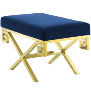 Rove Velvet Performance Velvet Bench By Modway - EEI-2879 - Gold Navy
