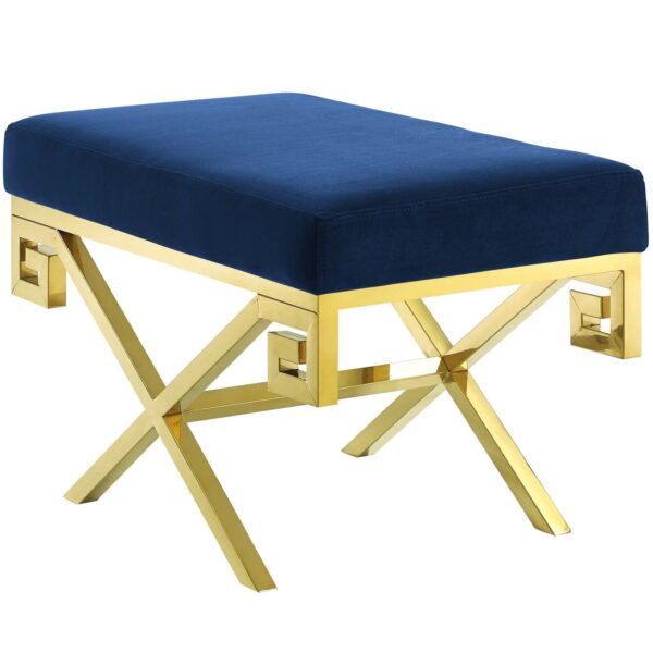 Rove Velvet Performance Velvet Bench By Modway - EEI-2879 - Gold Navy