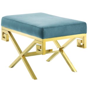 Rove Velvet Performance Velvet Bench By Modway - EEI-2879 - Sea Blue