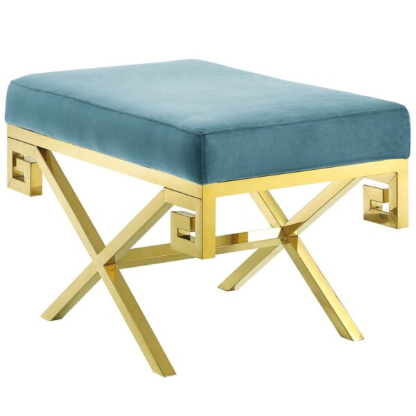Rove Velvet Performance Velvet Bench By Modway - EEI-2879 - Sea Blue