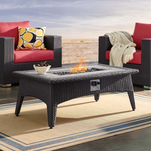 Splendor 43.5" Rectangle Outdoor Patio Fire Pit Table By Modway - EEI-2991