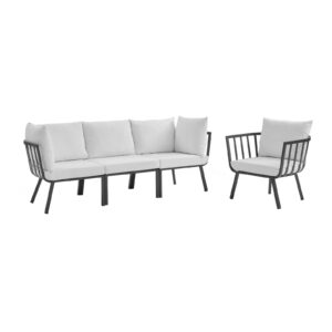 Riverside 4 Piece Outdoor Patio Aluminum Set By Modway - EEI-3785 - Gray White