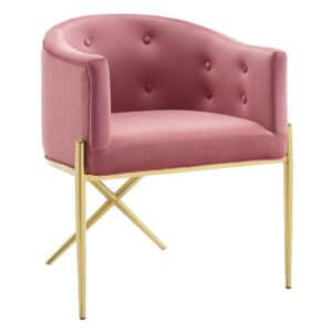 Savour Tufted Performance Velvet Accent Dining Armchair By Modway - EEI-3906 - Dusty Rose