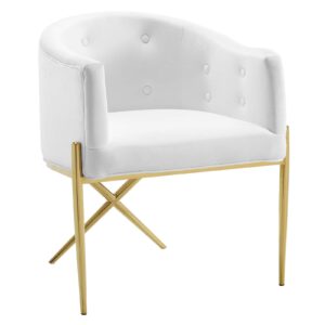 Savour Tufted Performance Velvet Accent Dining Armchair By Modway - EEI-3906 - White