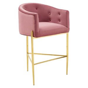 Savour Tufted Performance Velvet Bar Stool By Modway - EEI-3911 - Dusty Rose