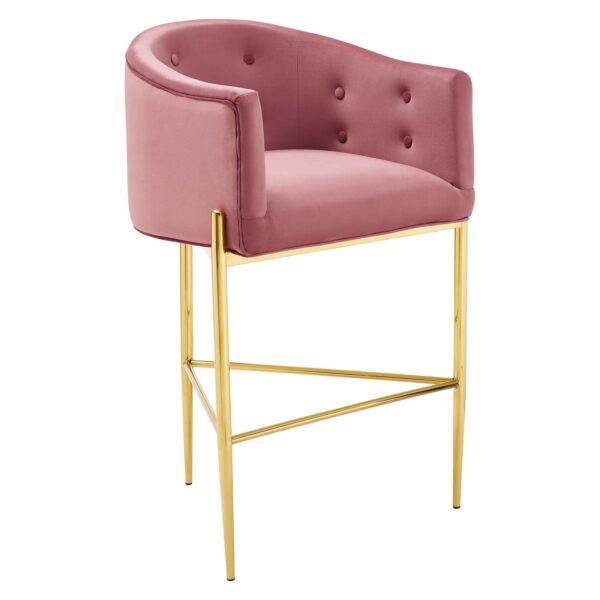Savour Tufted Performance Velvet Bar Stool By Modway - EEI-3911 - Dusty Rose