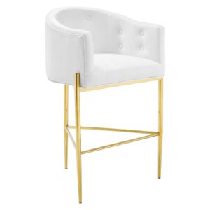 Savour Tufted Performance Velvet Bar Stool By Modway - EEI-3911 - White