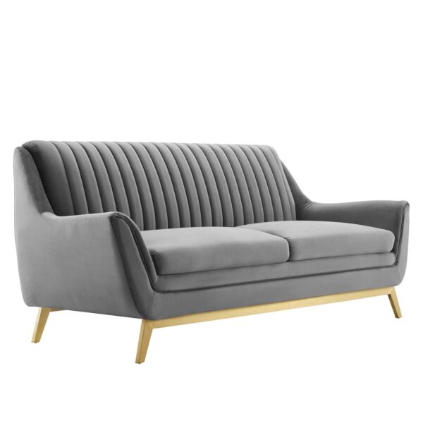 Winsome Channel Tufted Performance Velvet Sofa By Modway - EEI-4407 - Gray
