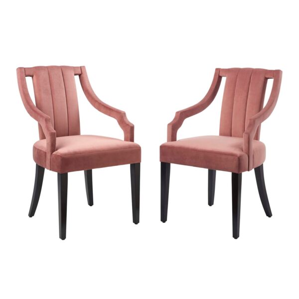 Virtue Performance Velvet Dining Chairs - Set of 2 By Modway - EEI-4554 - Dusty Rose