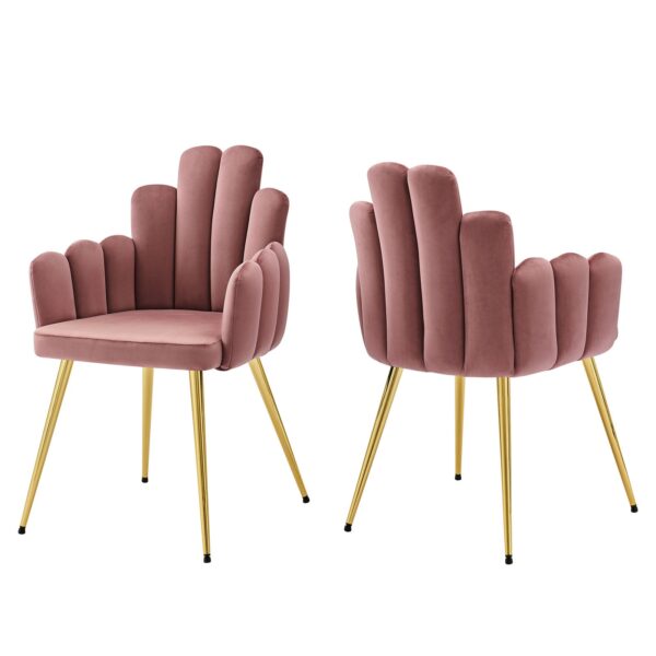 Viceroy Performance Velvet Dining Chair Set of 2 By Modway - EEI-4679 - Gold Dusty Rose