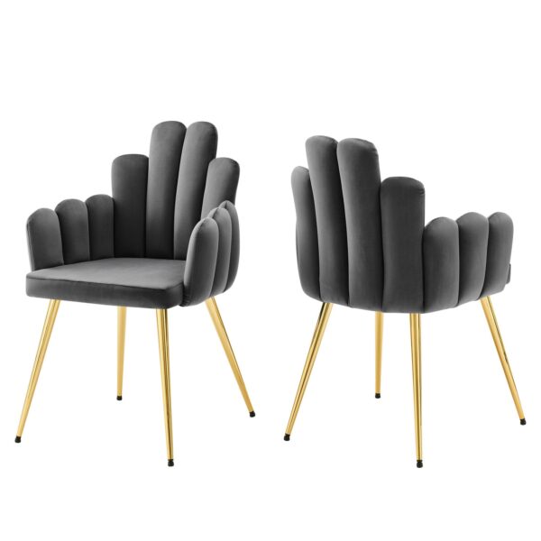 Viceroy Performance Velvet Dining Chair Set of 2 By Modway - EEI-4679 - Gold Gray