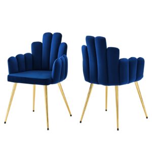 Viceroy Performance Velvet Dining Chair Set of 2 By Modway - EEI-4679 - Gold Navy
