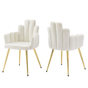 Viceroy Performance Velvet Dining Chair Set of 2 By Modway - EEI-4679 - Gold White