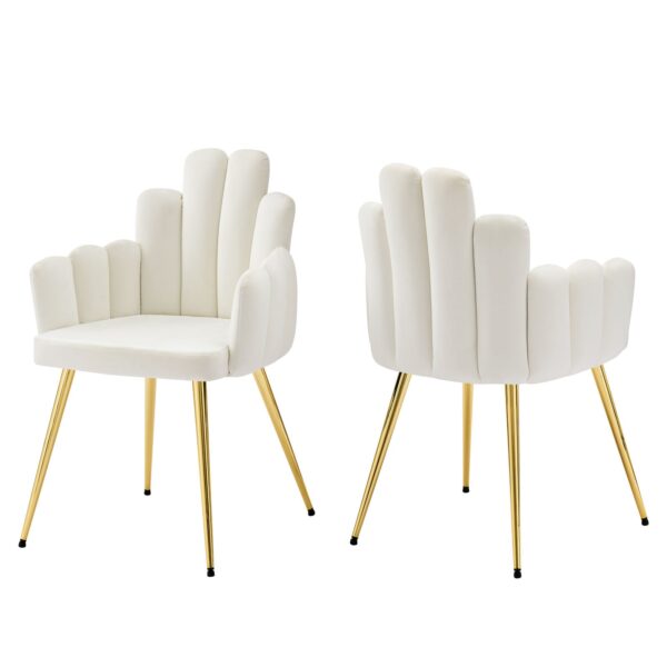 Viceroy Performance Velvet Dining Chair Set of 2 By Modway - EEI-4679 - Gold White