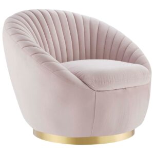Whirr Tufted Performance Velvet Performance Velvet Swivel Chair By Modway - EEI-5002 - Gold Pink