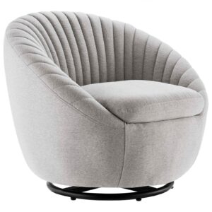 Whirr Tufted Fabric Fabric Swivel Chair By Modway - EEI-5003 - Black Light Gray