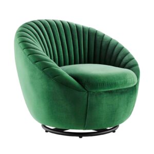Whirr Tufted Performance Velvet Performance Velvet Swivel Chair By Modway - EEI-5004 - Black Emerald