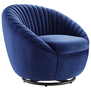 Whirr Tufted Performance Velvet Performance Velvet Swivel Chair By Modway - EEI-5004 - Black Navy