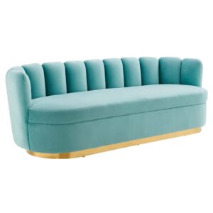 Victoria Channel Tufted Performance Velvet Sofa By Modway - EEI-5017 - Mint