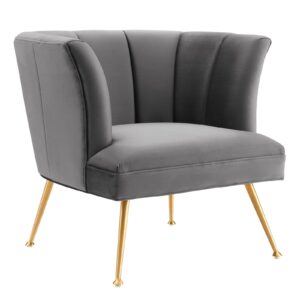 Veronica Channel Tufted Performance Velvet Armchair By Modway - EEI-5023 - Gray