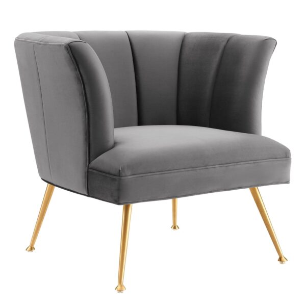 Veronica Channel Tufted Performance Velvet Armchair By Modway - EEI-5023 - Gray