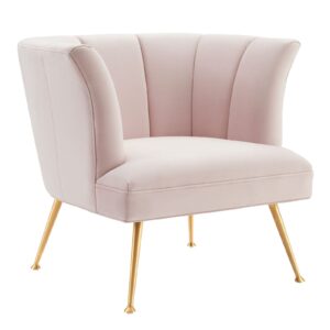 Veronica Channel Tufted Performance Velvet Armchair By Modway - EEI-5023 - Pink