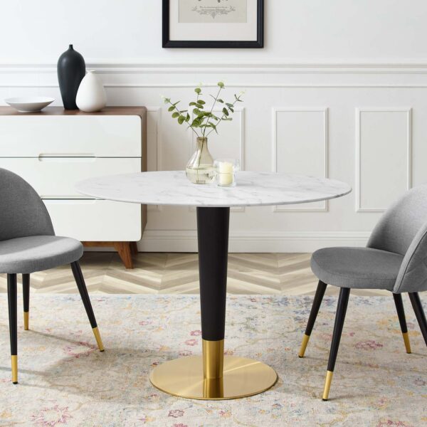 Zinque 42" Oval Artificial Marble Dining Table By Modway - EEI-5125