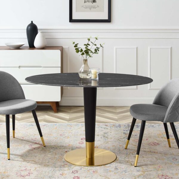 Zinque 48" Oval Artificial Marble Dining Table By Modway - EEI-5134