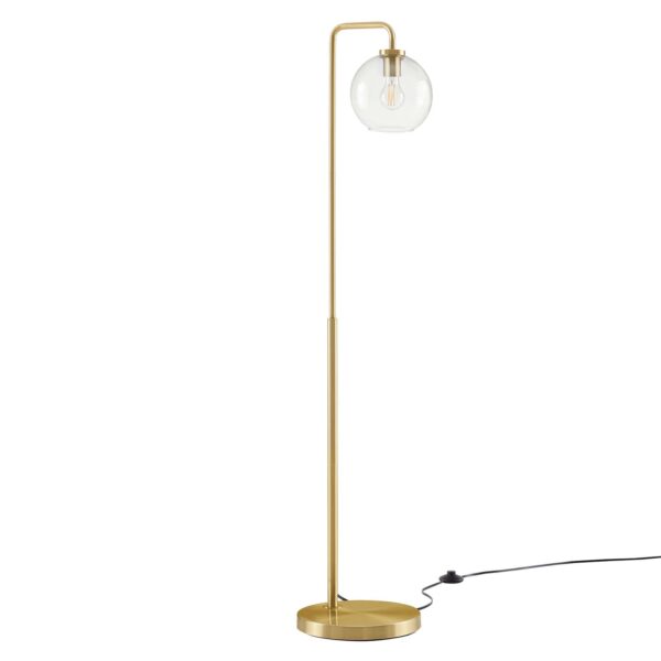 Silo Glass Globe Glass and Metal Floor Lamp By Modway - EEI-5616 - Satin Brass