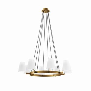 Surround 8-Light Chandelier By Modway - EEI-5641 - White Satin Brass