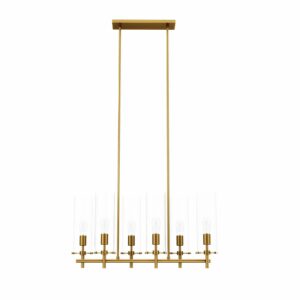 Skylark 6-Light Chandelier By Modway - EEI-5651 - Clear Satin Brass