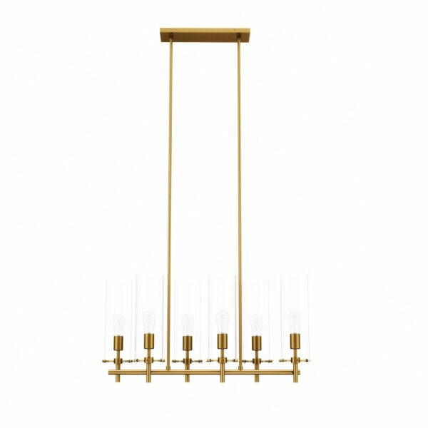 Skylark 6-Light Chandelier By Modway - EEI-5651 - Clear Satin Brass