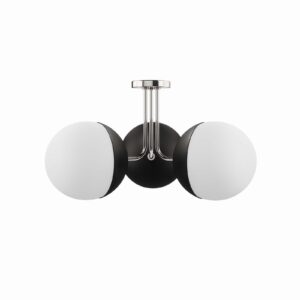 Stellar 3-Light Semi-Flush Ceiling Light By Modway - EEI-5656 - Opal Polished Nickel