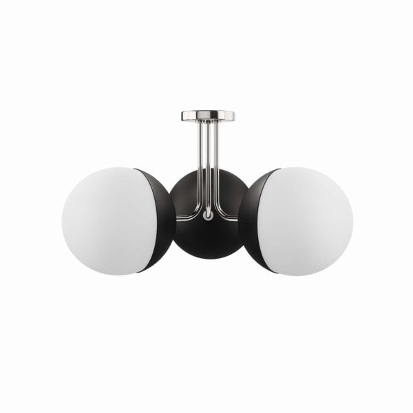 Stellar 3-Light Semi-Flush Ceiling Light By Modway - EEI-5656 - Opal Polished Nickel