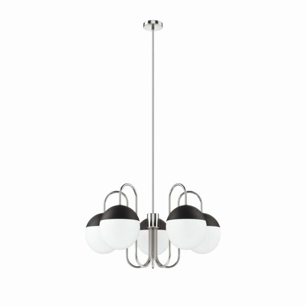 Stellar 5-Light Chandelier By Modway - EEI-5658 - Opal Polished Nickel