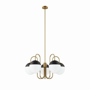 Stellar 5-Light Chandelier By Modway - EEI-5658 - Opal Satin Brass
