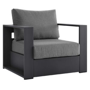 Tahoe Outdoor Patio Powder-Coated Aluminum Armchair By Modway - EEI-5675 - Gray Charcoal