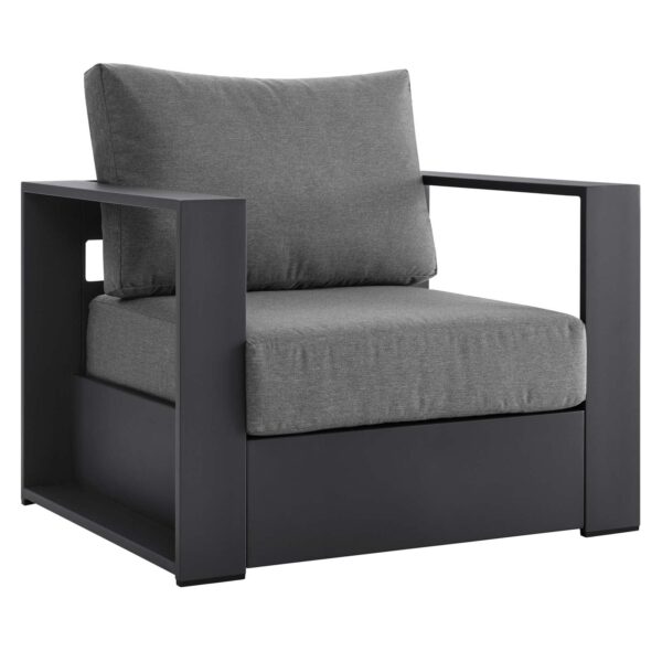 Tahoe Outdoor Patio Powder-Coated Aluminum Armchair By Modway - EEI-5675 - Gray Charcoal