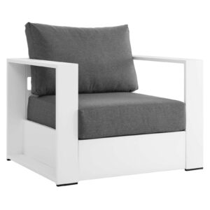 Tahoe Outdoor Patio Powder-Coated Aluminum Armchair By Modway - EEI-5675 - White Charcoal