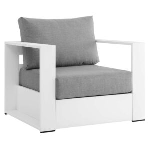 Tahoe Outdoor Patio Powder-Coated Aluminum Armchair By Modway - EEI-5675 - White Gray