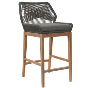 Wellspring Outdoor Patio Teak Wood Bar Stool By Modway - EEI-5746 - Gray Graphite
