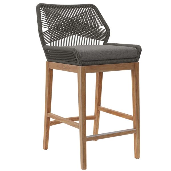 Wellspring Outdoor Patio Teak Wood Bar Stool By Modway - EEI-5746 - Gray Graphite