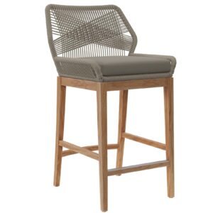 Wellspring Outdoor Patio Teak Wood Bar Stool By Modway - EEI-5746 - Light Gray Greige