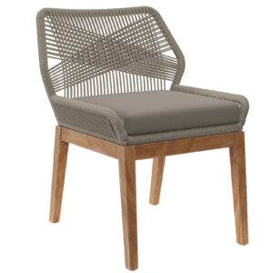 Wellspring Outdoor Patio Teak Wood Dining Chair By Modway - EEI-5747 - Light Gray Greige