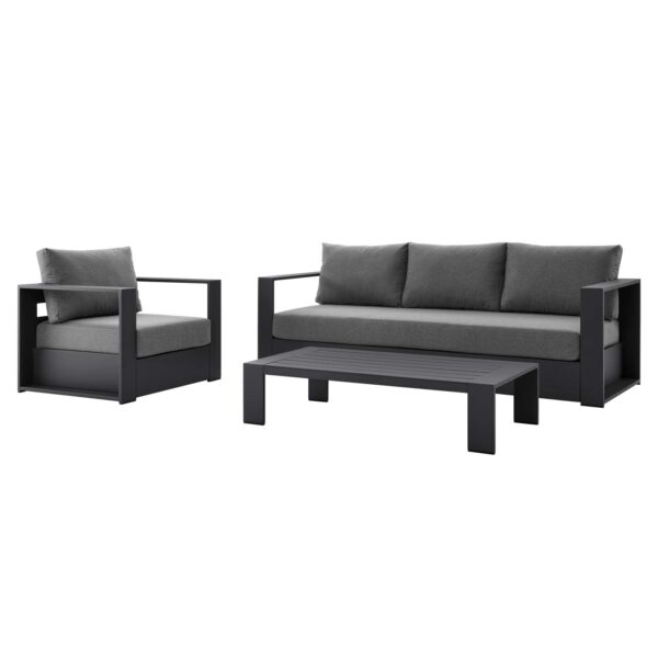Tahoe Outdoor Patio Powder-Coated Aluminum 3-Piece Set By Modway - EEI-5748 - Gray Charcoal