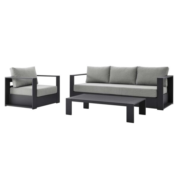 Tahoe Outdoor Patio Powder-Coated Aluminum 3-Piece Set By Modway - EEI-5748 - Gray Gray