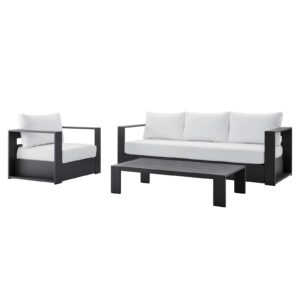 Tahoe Outdoor Patio Powder-Coated Aluminum 3-Piece Set By Modway - EEI-5748 - Gray White