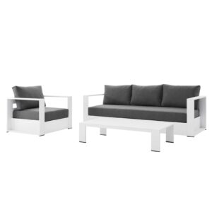 Tahoe Outdoor Patio Powder-Coated Aluminum 3-Piece Set By Modway - EEI-5748 - White Charcoal