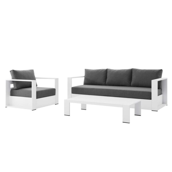 Tahoe Outdoor Patio Powder-Coated Aluminum 3-Piece Set By Modway - EEI-5748 - White Charcoal